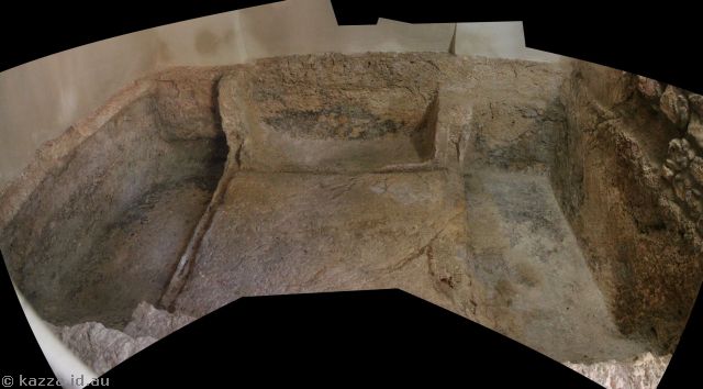 Inside the Garden Tomb.  Jesus was buried in a tomb similar to this